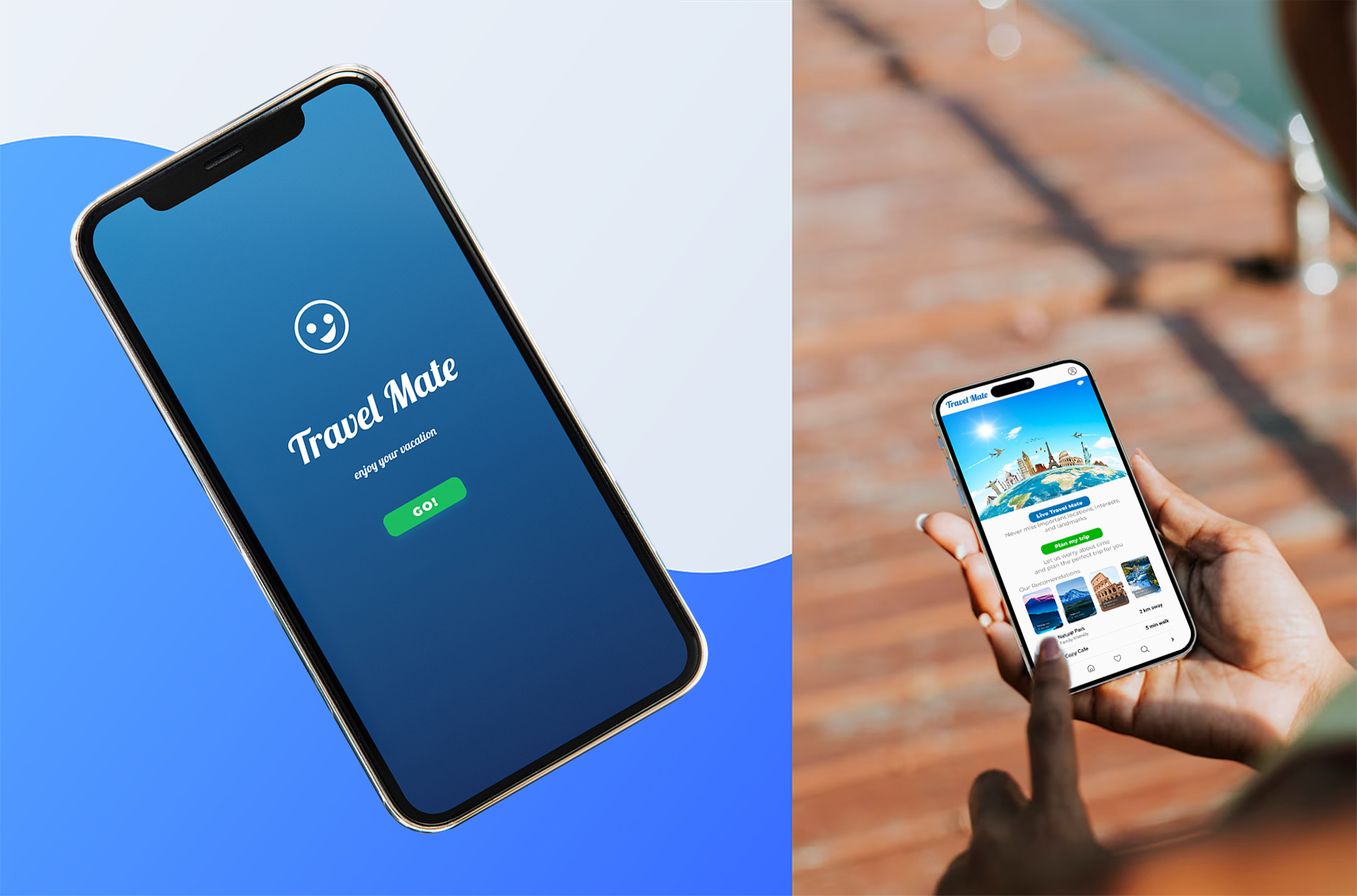 Travel Mate mobile mockup