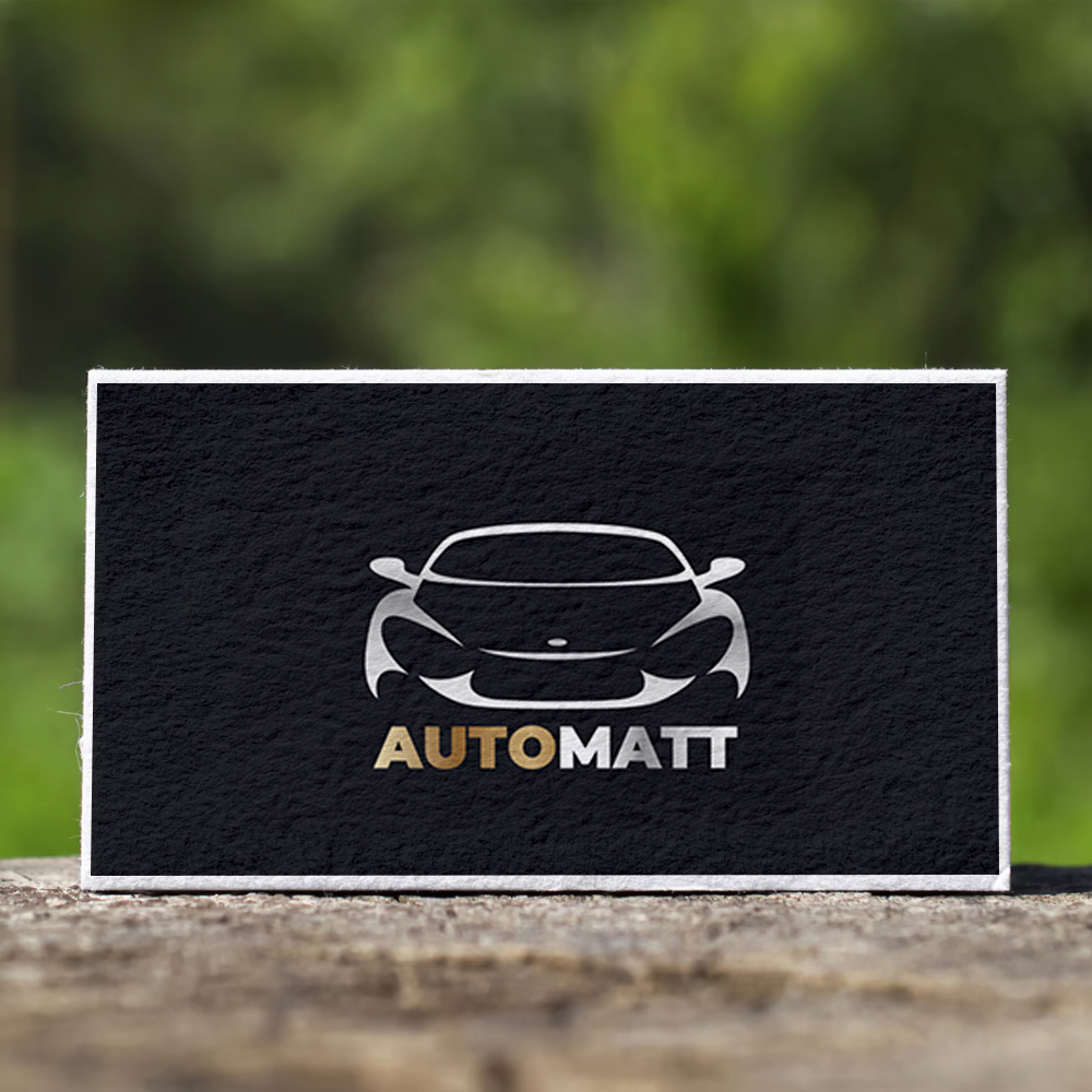 AutoMatt Logo — Business Card Mockup