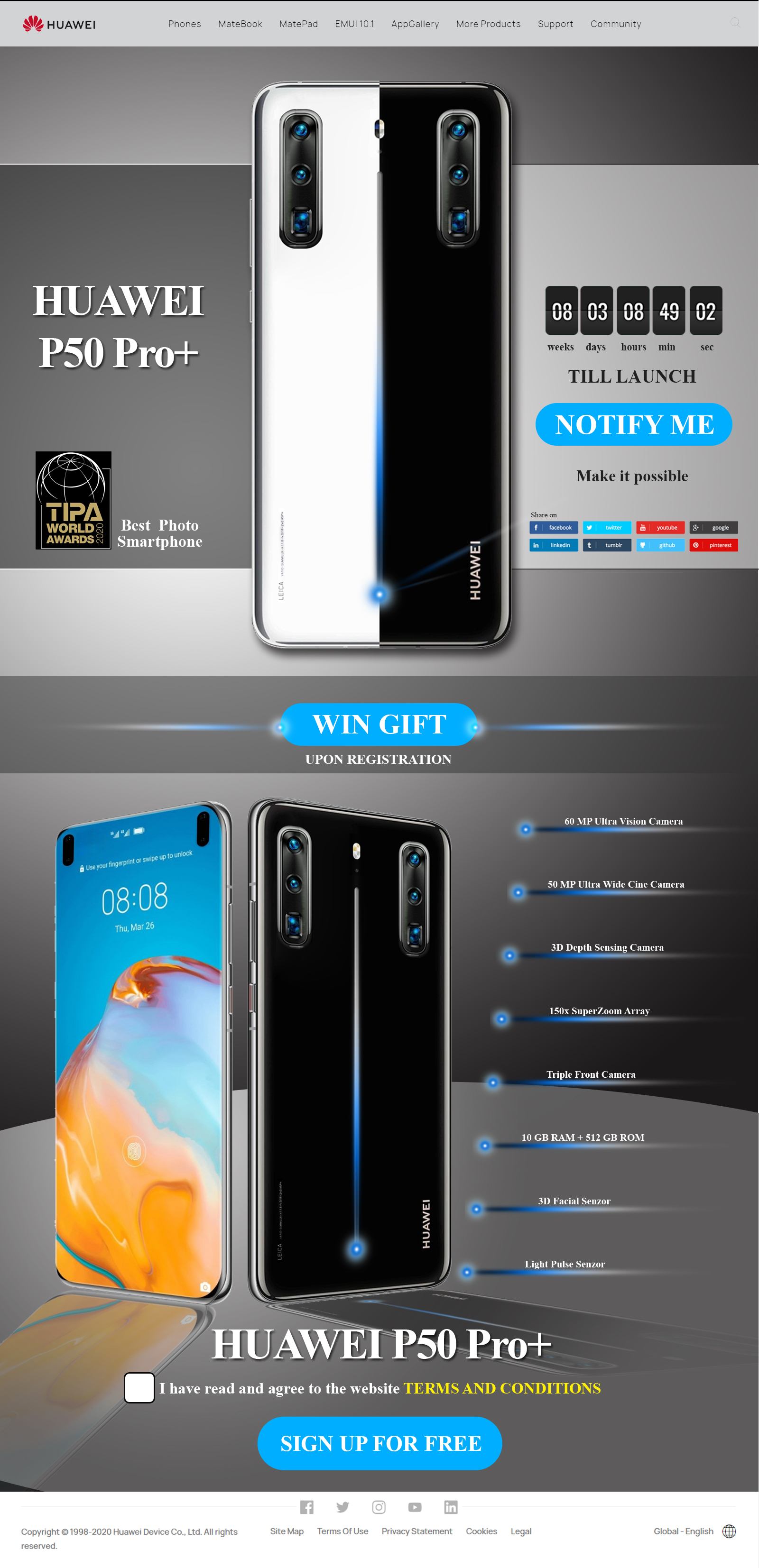 Huawei P50 Pro+ — Landing Page v2
